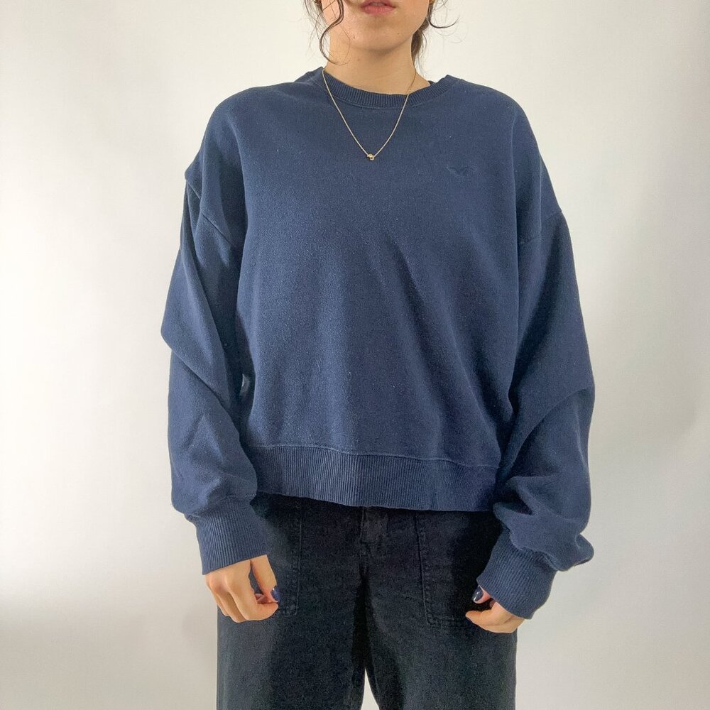 Hollister Navy Crew Neck Sweater | Size Medium